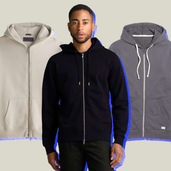 Hoodie dengan Aksen Tali Ritsleting di Bagian Bawah